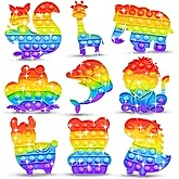 18 Pack Push Bubble Fidget Toys Popper, Silicone Stress Anxiety Relief ADHD Sensory Toys for Kids and Adults, Pop Fidget Toys