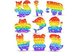 18 Pack Push Bubble Fidget Toys Popper, Silicone Stress Anxiety Relief ADHD Sensory Toys for Kids and Adults, Pop Fidget Toys