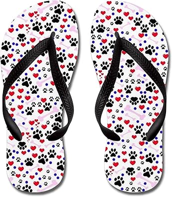 flip flops with dog paws