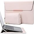 HYZUO 13.3-14 Inch Laptop Sleeve Case with Stand for MacBook Pro 14 M4/M3/M2/M1 Pro/Max 2025-2021, MacBook Air/Pro 13.3, 13.8/13.5 Surface Laptop, HP Specter X360 13/14, Apricot(Smiley)