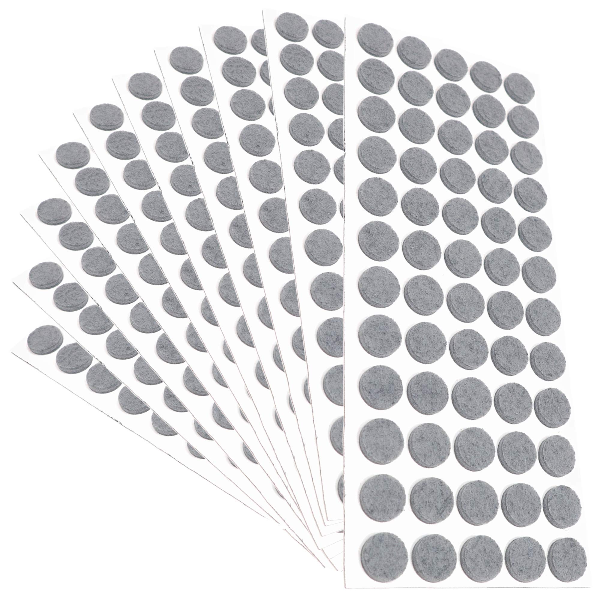 Adsamm® / 600 x self-adhesive felt pads/Grey/ø 0.55'' (ø 14 mm) / round / 0.138'' / 3.5 mm thick stick-on furniture felt glides/Furniture & Chair Glides