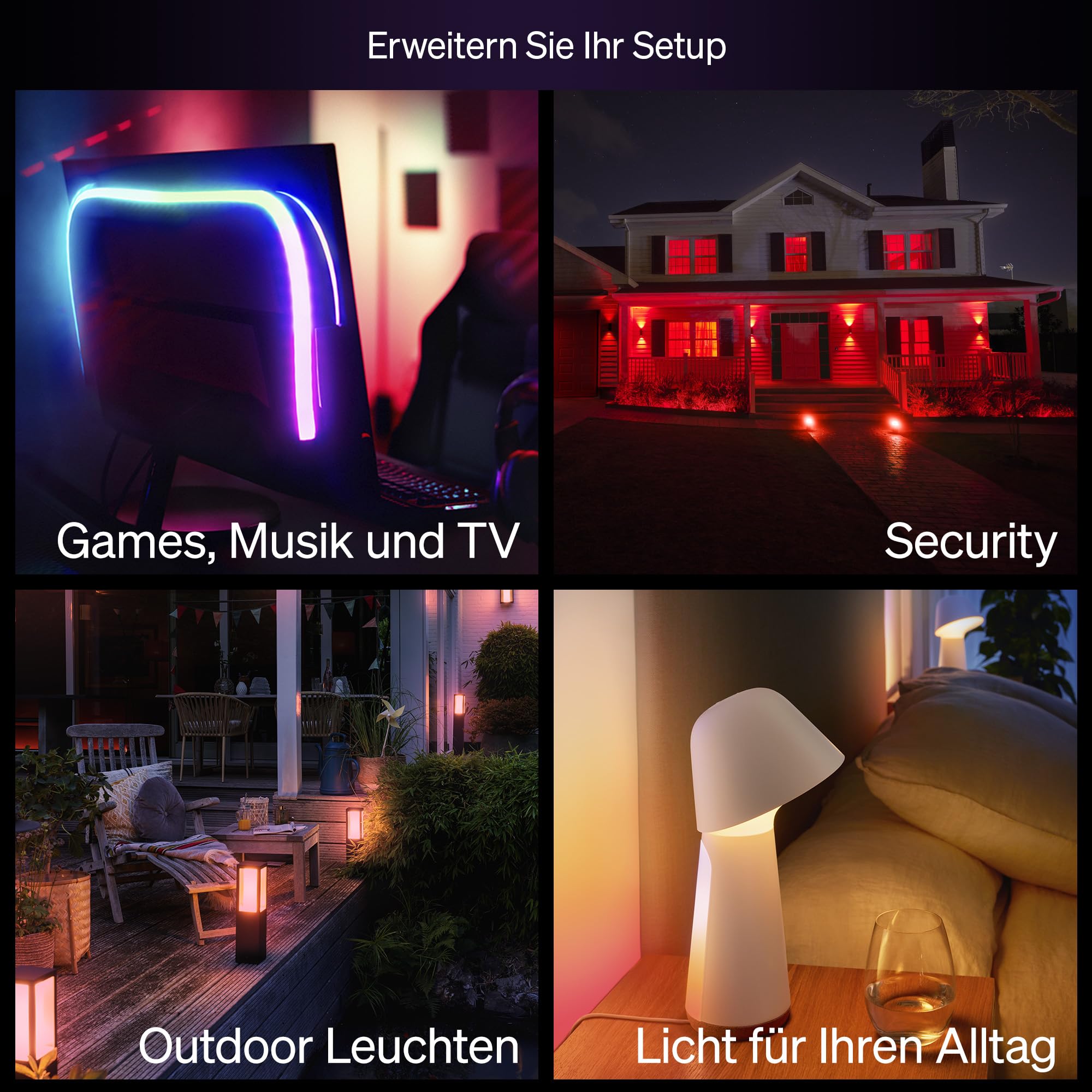Philips Hue Essential Smart LED GU10 Spotlight, Weiß und Farbe, 345 lm Energiesparlampen, dimmbar, LED Leuchtmittel kompatibel mit Alexa, Google Assistant und Apple Home, 4er Pack 8