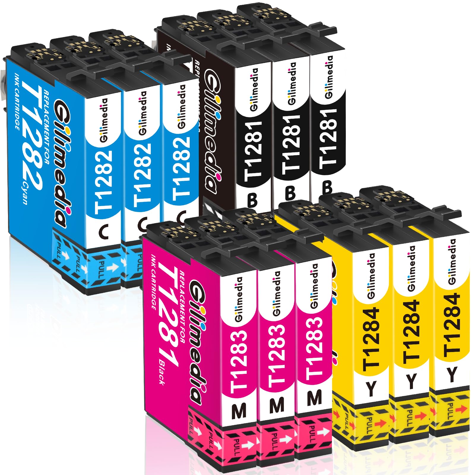 GILIMEDIA T1285 Ink Cartridges Multipack for Epson T1285 T1281 T1282 T1283 T1284 Ink, with Epson Stylus SX425W SX445W SX235W SX435W SX125 SX130 BX305FW SX438W BX305F S22 SX230 Printer,12Pack