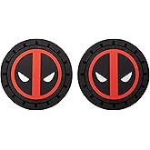 Plasticolor 001965R01 Marvel Comics Deadpool Auto Car Truck SUV Cup Holder Coaster 2-Pack