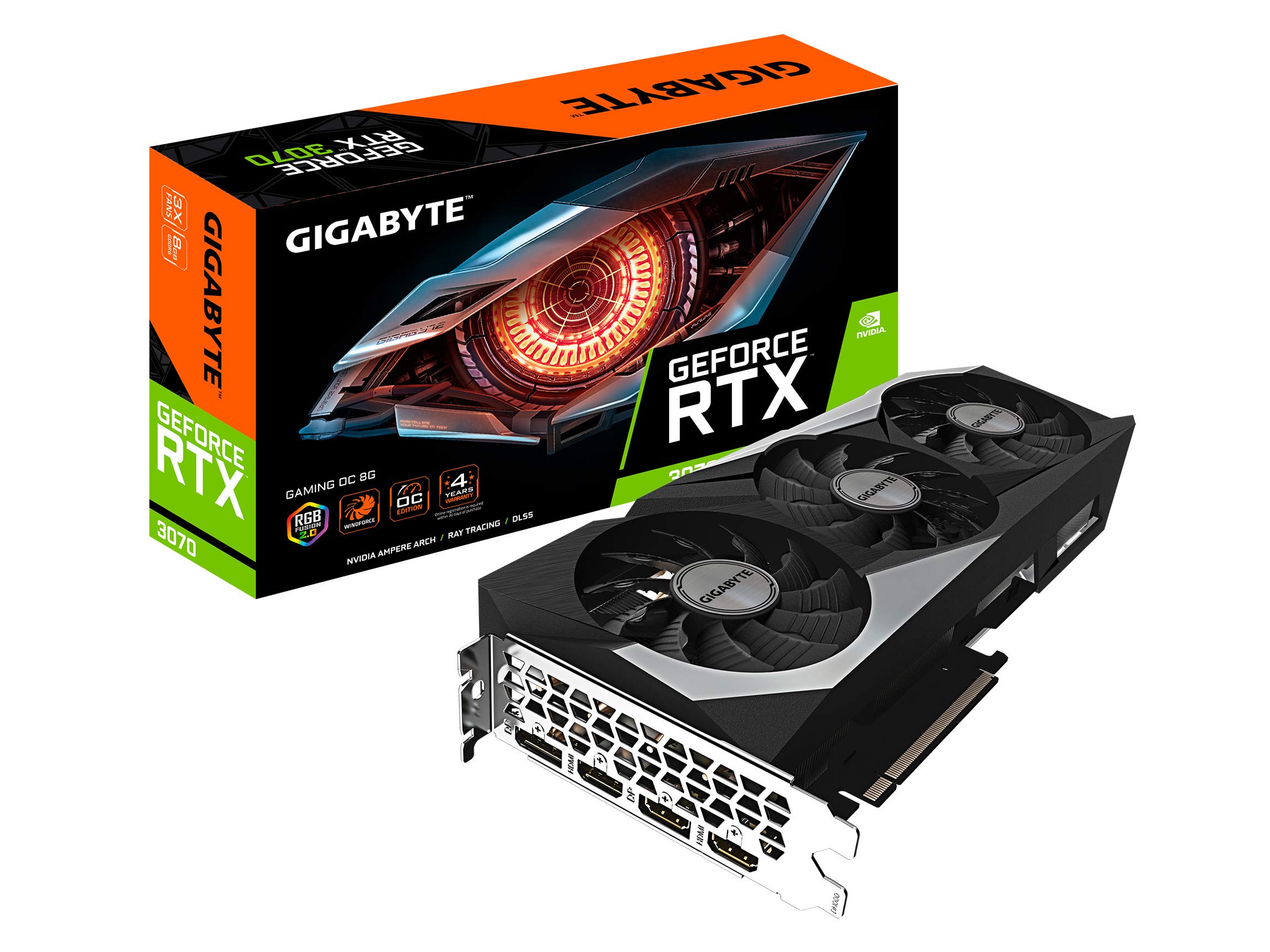 Photo 1 of GIGABYTE GeForce RTX 3070 Gaming OC 8G Graphics Card, 3X WINDFORCE Fans, 8GB 256-Bit GDDR6, GV-N3070GAMING OC-8GD Video Card