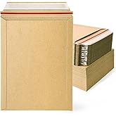 zmybcpack 50 Pack 7x9 inch Kraft Rigid Mailer Self Seal Photo Document Mailers, Stay Flat Kraft Cardboard Envelopes Photography Mailers for CD, Photos, Document