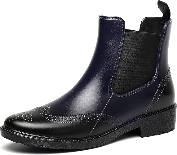 Amazon Mishansha おしゃれ レイン シューズ レディース 梅雨 靴 アウトドア 人気 防水 シューズ ネイビー 24 5cm Mishansha ブーツ ブーティ