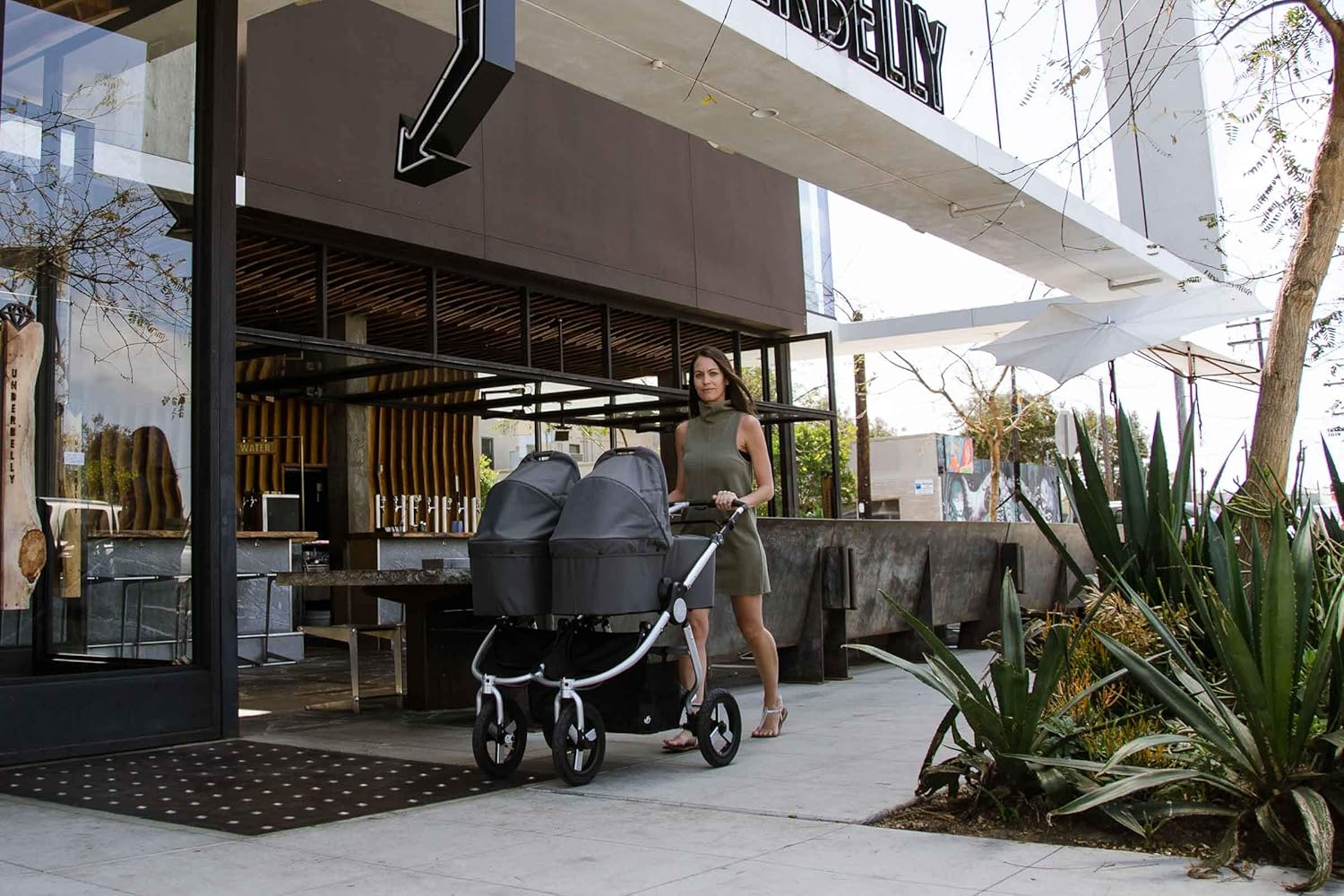 bumbleride indie twin dawn grey mint stroller