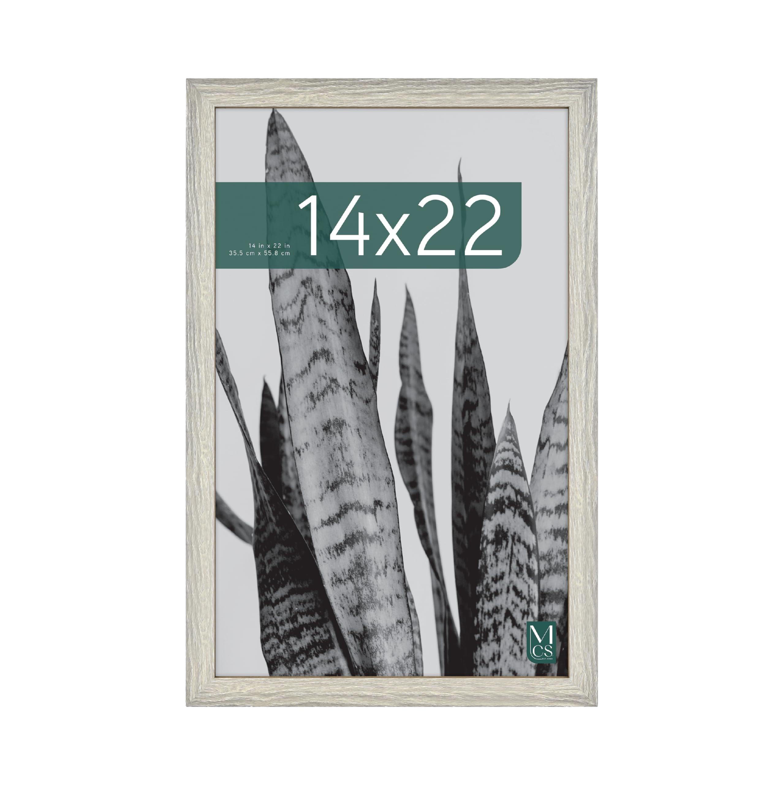 MCS Studio Gallery 14x22 Poster Frame Gray Woodgrain, Vertical & Horizontal Wall Hanging Large Picture Frame for Photos, Posters & Art Prints (1-Pack)