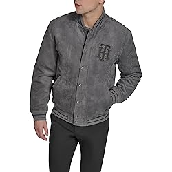 Tommy Hilfiger Men's Faux Suede Logo Varsity