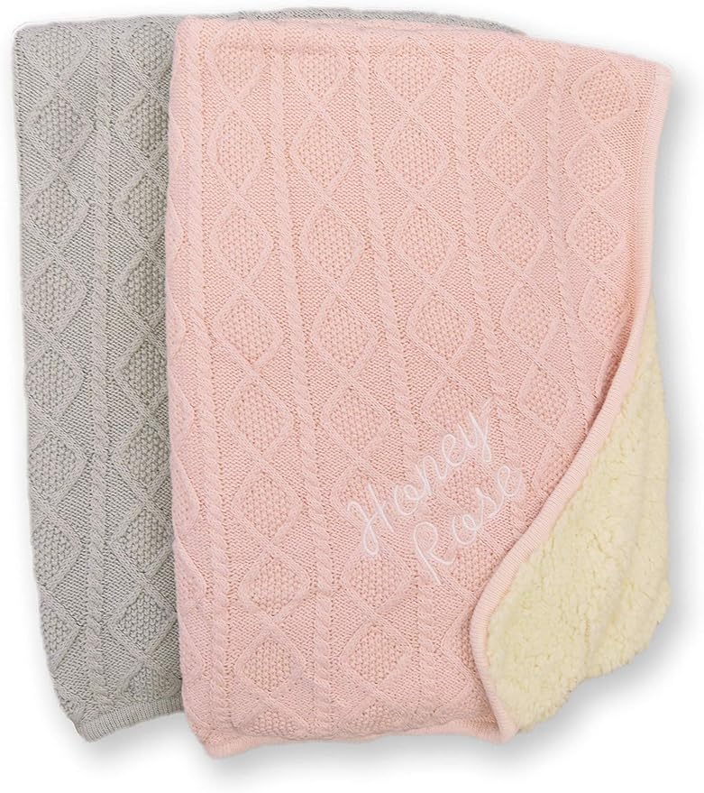 mini royals Personalised Baby Knitted Blanket Personalised Baby Blanket