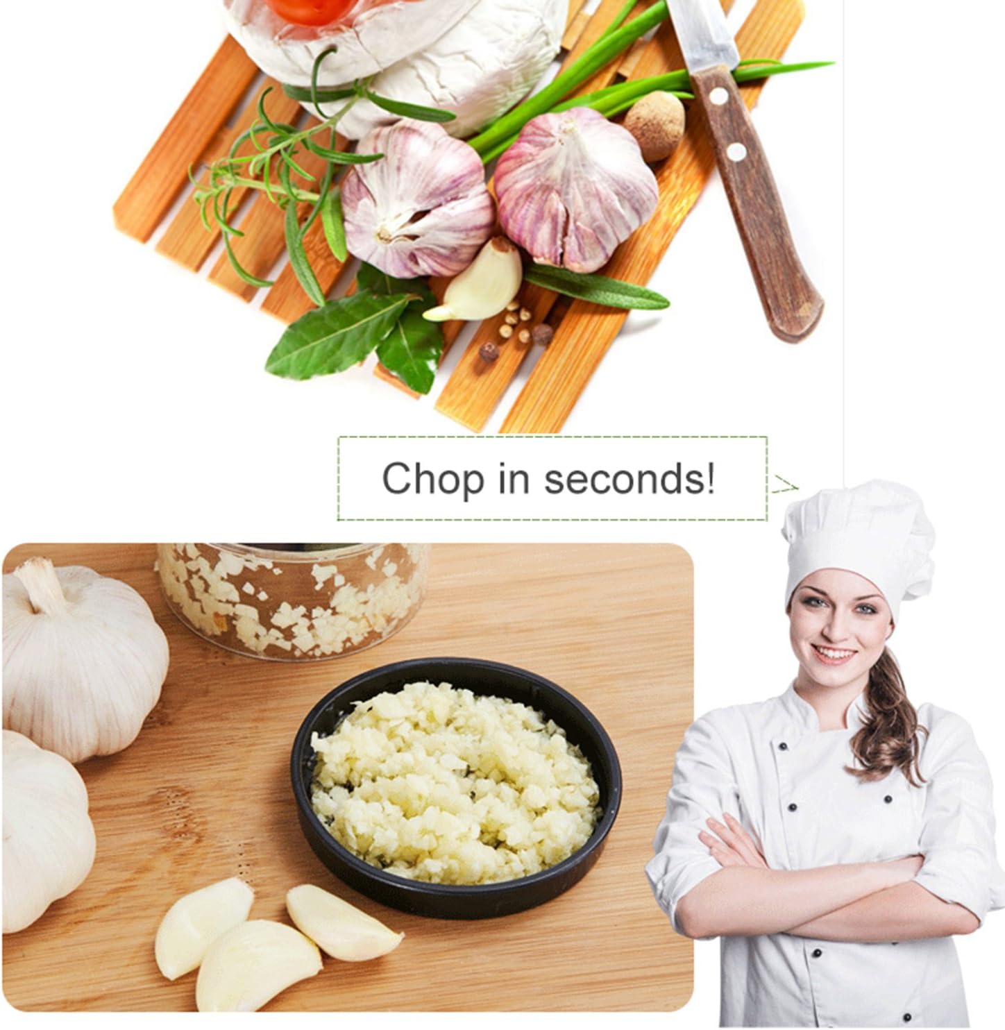 KAYCROWN Premium Stainless Steel Chopper And Dicer Chop Veggies Herbs And Nuts With Ease, Silver - Image 3