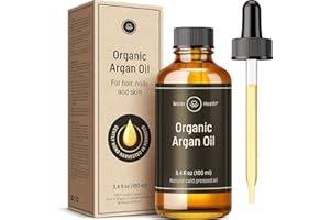 WOLDOHEALTH Organic Argan Oil for Hair, Face, Skin & Nails 3,38 Fl Oz - Cold Pressed & 100% Pure from Morocco