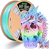 OVV3D Rainbow PLA Filament 1.75mm, Rainbow PLA 3D Printer Filament Multicolor Matte Color Changing Rainbow PLA Filament with 