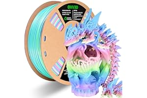OVVNYXE OVV3D Rainbow PLA Filament 1.75mm, Rainbow PLA 3D Printer Filament Multicolor Matte Color Changing Rainbow PLA Filament with Pink Purple Blue Green Blue, 3D Printing Filament 3D Filament, 1kg