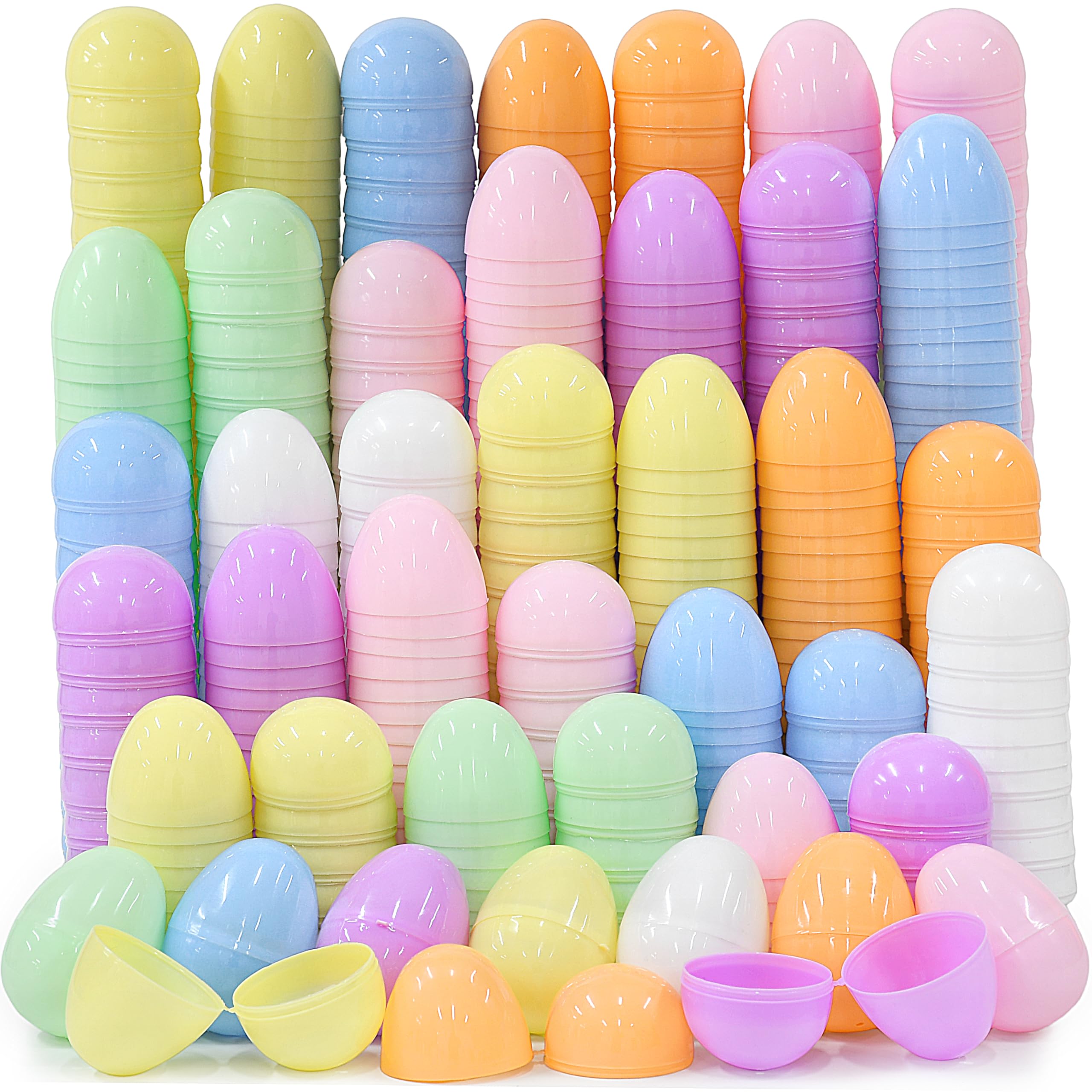 Seifar 30PCS 2.4Inch Easter Eggs Set, 7 Bright Colors Plastic Fillable Eggs for Easter Egg Hunt, Basket Stuffers, Party Games, Classroom Activities & Spring Decor