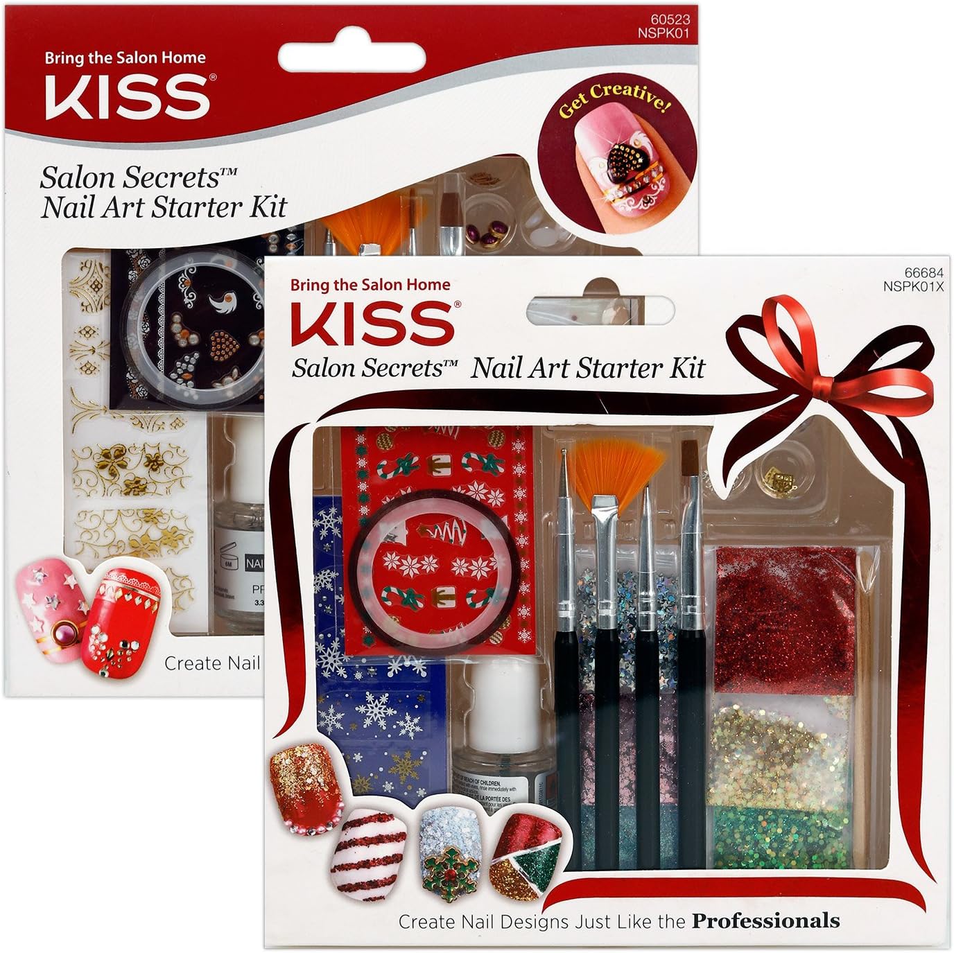 (Choose from 7 Options) Kiss Salon Secrets Nail Art Starter Kit, Nail Decoration Tools (NSPK01-0502)
