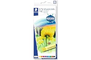 Staedtler Karat Premium Quality Soft Pastel Chalks Set of 12 colors in Heavy-Duty Cardboard Storage Case (2430C12)
