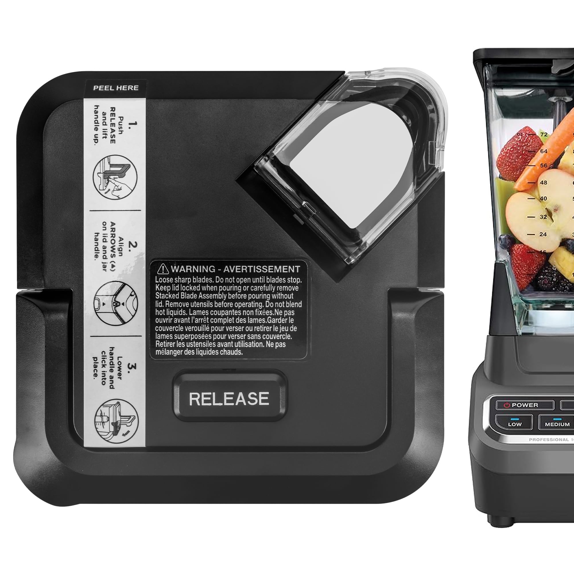 Photo 1 of Linkidea Blender Lid Replacement, Pitcher Parts Replace Accessories Compatible with Ninja BL770, BL771, BL773 (Black)