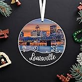 Lerime66 Louisville City Travel Souvenirs Christmas Ornament Acrylic, New City Gift, New Home Gifts, Move to Louisville City in Kentucky Gifts, Ornament Gifts for Friends, Louisville City Lovers