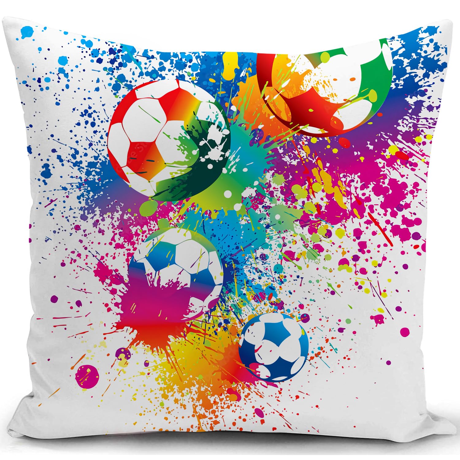 KUNQIAN Cushion cover Football Accessories Gifts for Girls Boys Gaming Decorations Throw Pillow Case Decor Home Livingroom Bedroom Couch Sofa 18"x18"(45x45cm)