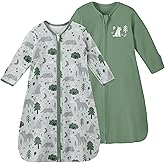 Yoofoss Baby Sleep Sack 6-12 Months Long Sleeve Wearable Blanket Baby 100% Cotton 2-Way Zipper 0.5 Tog Infants Sleeping Sack, Lightweight(Medium)