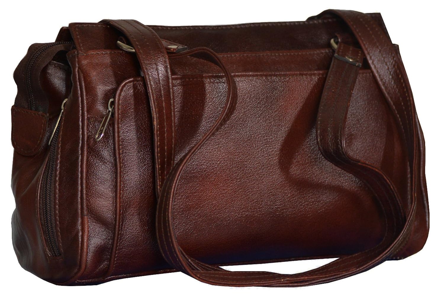 genwayne small multipurpose leather handbags for women cum shoulderbag (pure leather bag) (brown)