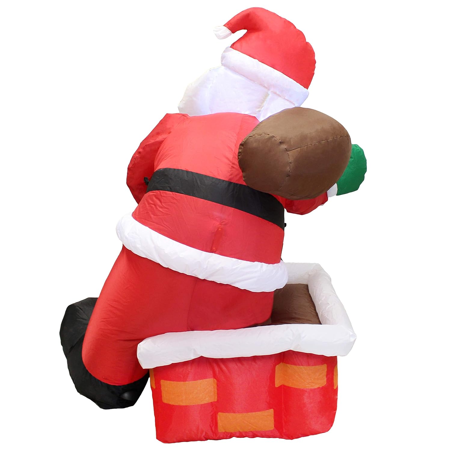 Joiedomi 4 Foot Inflatable Santa Claus LED Light Up Christmas Xmas Inflatable Rooftop Santa Claus Carry Gift Bag for Blow Up Yard Decoration, Indoor Outdoor Garden Christmas Decoration