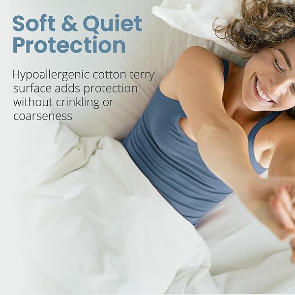 SAFEREST WATERPROOF CALIFORNIA KING SIZE MATTRESS PROTECTOR – FITTED WITH STRETCHABLE POCKETS – MACHINE WASHABLE COTTON BLEND MATTRESS COVER FOR BED