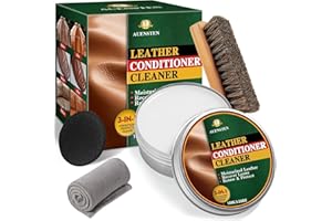 AUENSTEN Mink Oil Leather Conditioner, Leather Cleaner and Conditioner with Sponge, All-Natural Leather Softener and Leather Care Restore Boots, Shoes, Purses, Bags, Couch, Furniture Leather Cleaner (3.53 Oz)