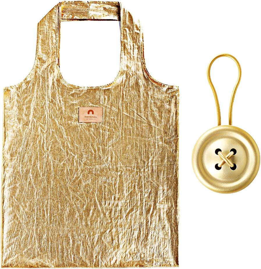 Tomos Reusable Shopping Bag Large Grocery Bags for Women, Water-Proof Foldable Toto Bag, Lightweight and Washable, Big Collapsible Portable Nylon Retail Cloth grocery bag(Gold)