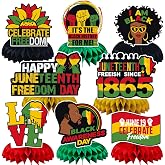 JULMELON 8Pcs Juneteenth Centerpieces 3D Honeycomb Party Table Topper Decor | Paper Material, Juneteenth Party Supplies, Juneteenth Centerpieces for Table, 1865 Freedom Day, Black History Decor Favors