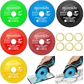 Lamoutor 6Pcs 4 Inch Glass Cutting Disc for Angle Grinder, Diamond Saw Blade, Tile Cutter Blade for Cutting Marble Glass Tile Jade Crystal（Green/Blue/Yellow/Black/Red/Orange）