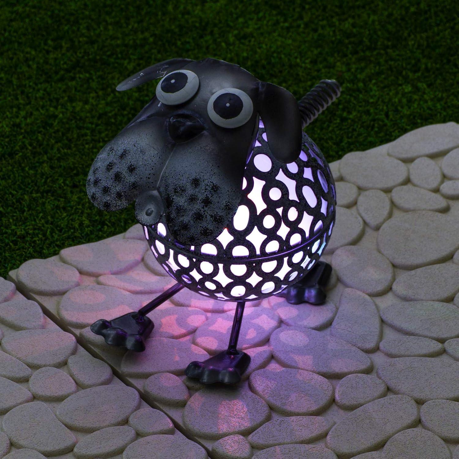 GloBrite Colour Changing LED Garden Metal Scroll Solar Light - Ornament Decoration Patio Light (Dog), Multicolour - Image 5