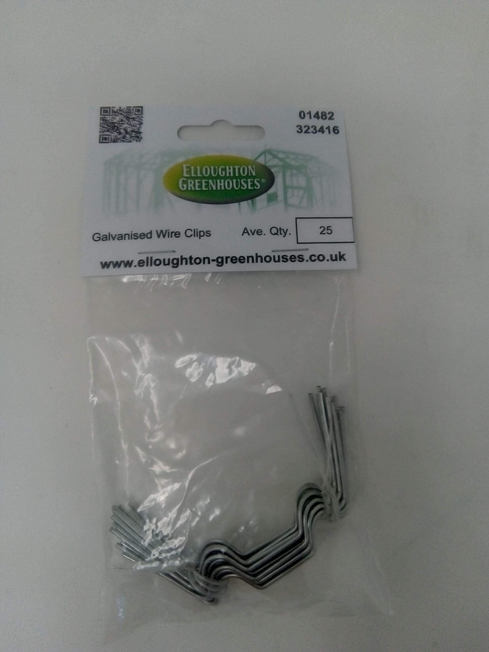 25 Galvanized Wire W Greenhouse Glass Pane Fixing Replacement Glazing Clips