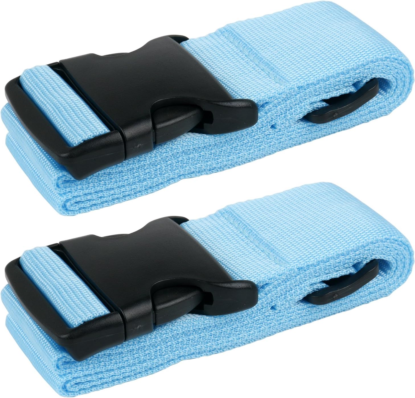 TRIXES Pack of 2 Blue High Density Luggage Straps Adjustable Suitcase Belts, Blue Lock Strap