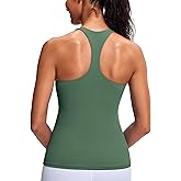 Workout Tank Top with Built in Bra for Women - Racerback Butter Soft Athletic Tops Yoga Tank Tops with Removable Pads