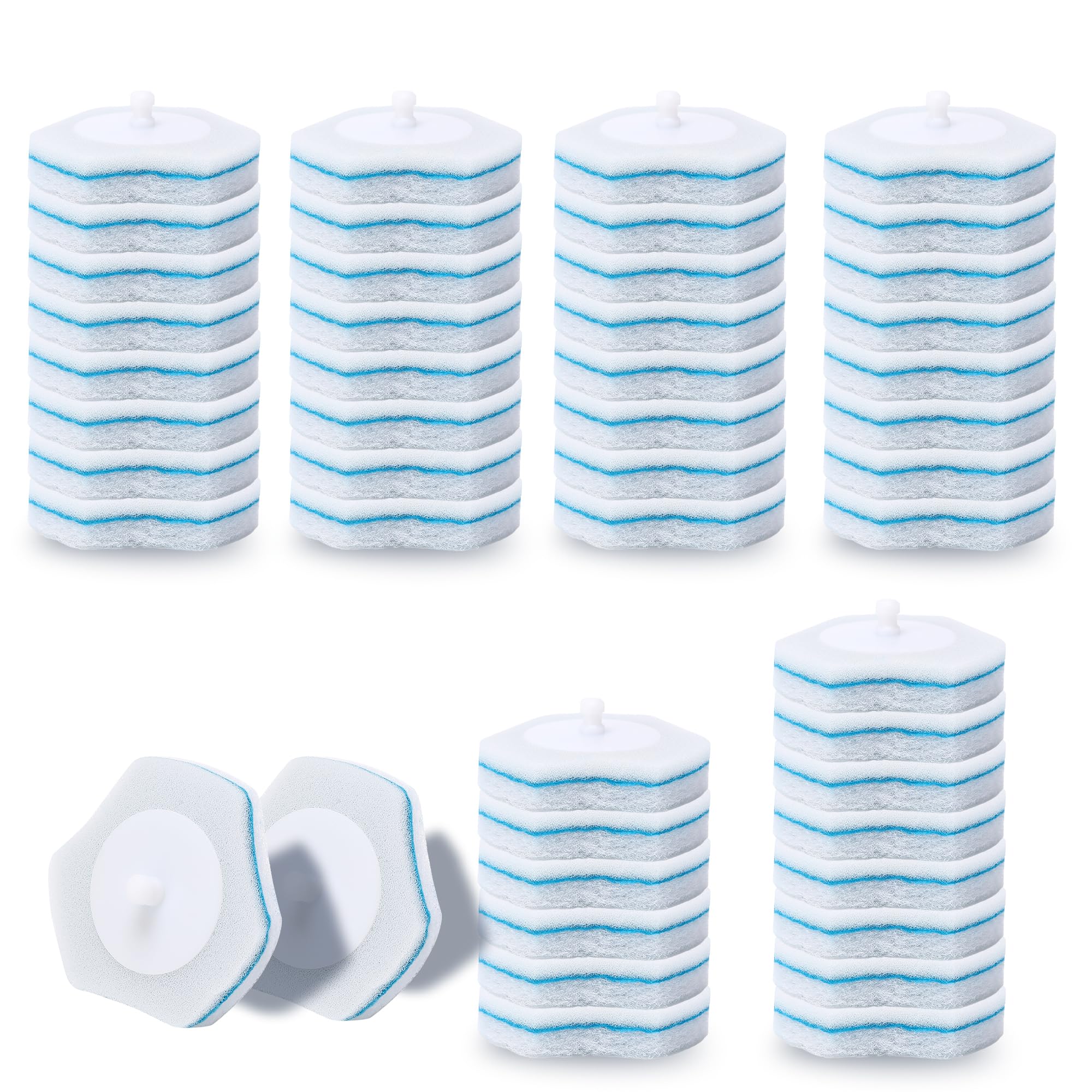 DALIPER Disposable Toilet Brush Cleaner Refills 48PCS, Bathroom Bowl Wand Cleaning System Replacement Heads (Only for Daliper Wand)