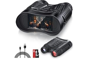 Diyimin 4K Night Vision Binoculars, Infrared Night Vision Goggles for Adults, 3.2'' Large Screen, 8X Digital Zoom, 32GB Card to Save Photos and Videos for Camping Hunting & Security