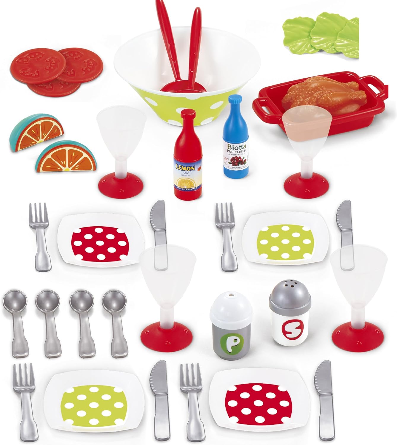 Genius Art Toddler Picnic Toy - Plastic Pretend Play Food for Kids - Ages 3 Years and up - New 2018 Edition