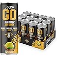 Jocko GO Energy Drink - KETO, Vitamin B12, Vitamin B6, Electrolytes, L Theanine, Magnesium- Energy Boost, Sugar Free Nootropic Monk Fruit Blend - 12 Pack (Iced Tea - Lemonade)