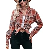 YepMoll Women's Oversized Flannel Shirts Long Sleeve Button Down Plaid Shirt Business Casual Work Blouse Top