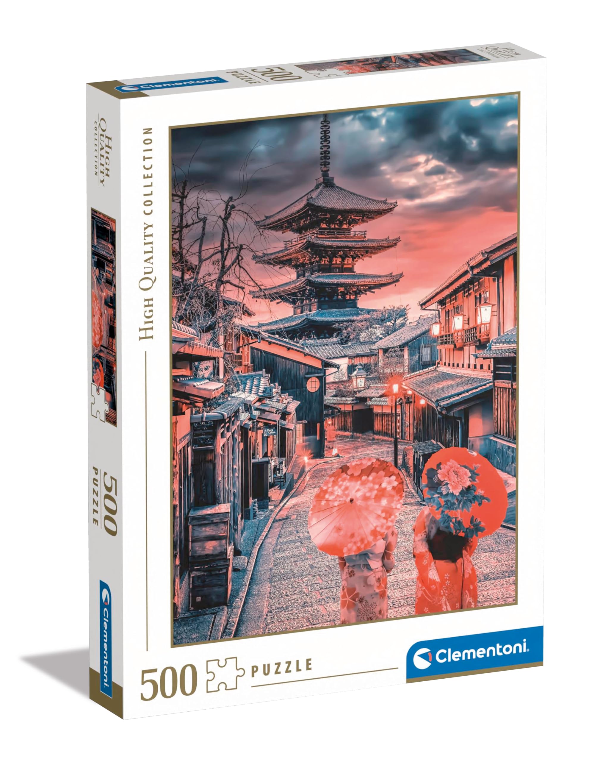 Clementoni Jigsaw Puzzle Collection - Evening In Kyoto 500 Pieces - Puzzle For Adults 14-99 Years, Gift For Men/Women, City, Japan, Kyoto, Made In Italy, 35525