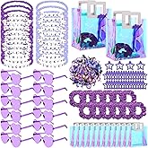 Geiserailie 146 Pcs/12 Set Kpop Party Favors Friendship Gifts Include Bead Bracelets Heart Sunglasses Scrunchies Clips Stickers Gift Bags for Popular Singer Party Favors Y2k Fans Birthday(Purple)