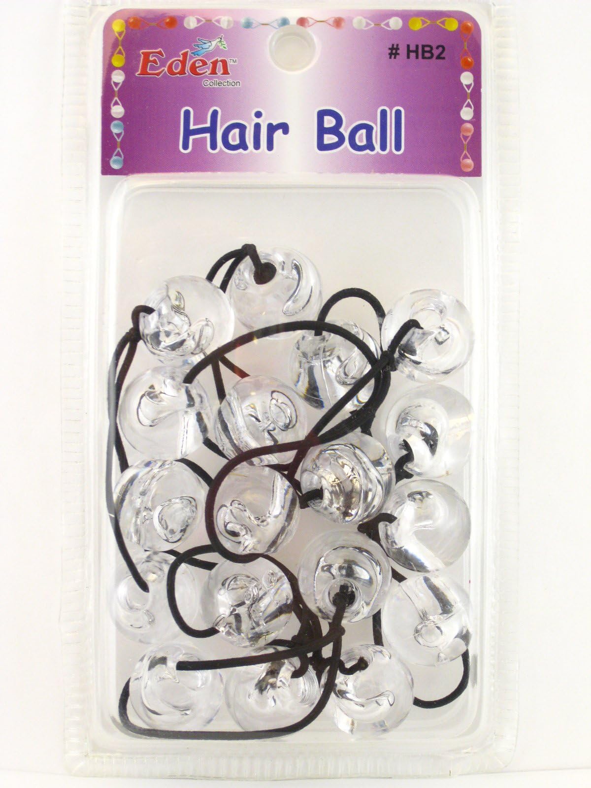 Eden Twinbead Transparent Ponytail Hair Elastics