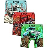 PSD Youth Car Graphic Boxer Briefs – Stretch Cotton Comfort Underwear