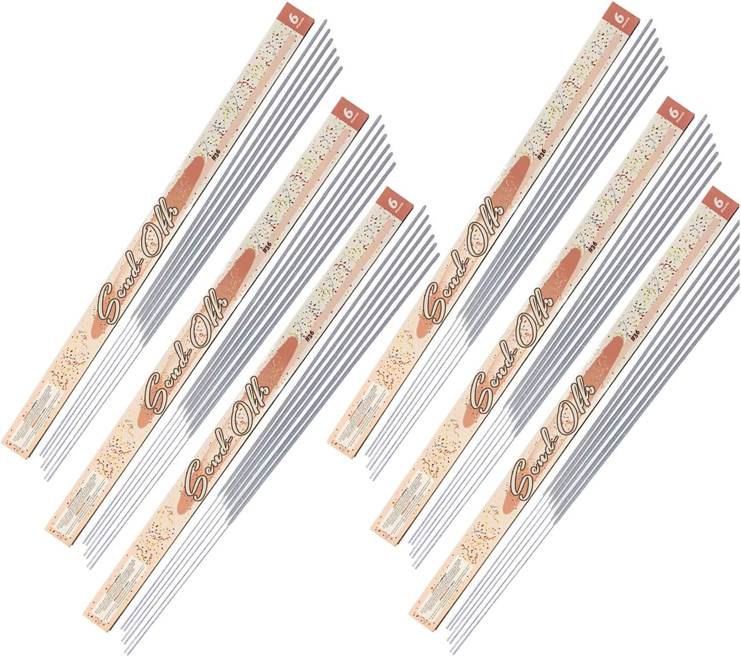 36" Wedding Send Offs and 1 White Confetti Stick - Grand Exit Bride Groom Party - (36-Inch, 48 Pieces, 1 White Confetti Stick)