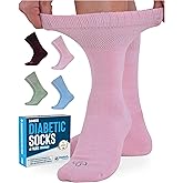 Doctor's Select Bamboo Viscose Diabetic Socks Women - 4 Pairs Crew Womens Diabetic Socks Size 6-9