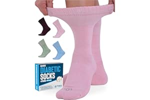 Doctor's Select Bamboo Viscose Diabetic Socks Women - 4 Pairs Crew Womens Diabetic Socks Size 6-9
