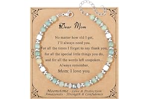 JOYCUFF 𝗚𝗶𝗳𝘁𝘀 𝗳𝗼𝗿 𝗪𝗼𝗺𝗲𝗻 𝗠𝗼𝗼𝗻𝘀𝘁𝗼𝗻𝗲 𝗕𝗿𝗮𝗰𝗲𝗹𝗲𝘁 Amazonite Colorful Imperial Jasper Stainless Steel Beads Bracelets, Graduation Mothers Day Christmas Birthday Gifts for Her Women